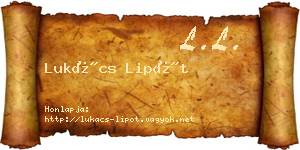 Lukács Lipót névjegykártya